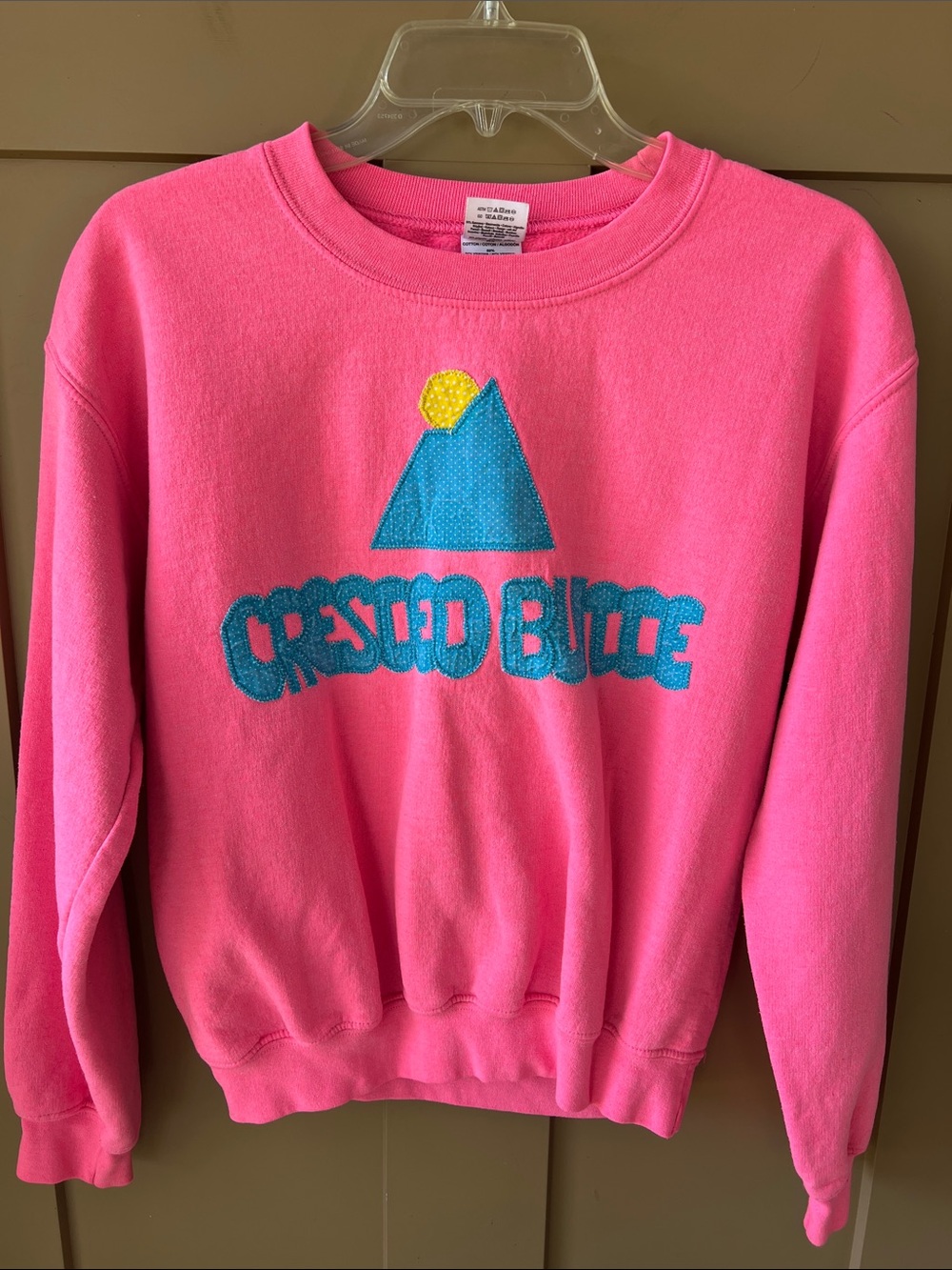 Vintage Gildan Pink Sz S Quilted Handmade Sweatshirt Crested Butte